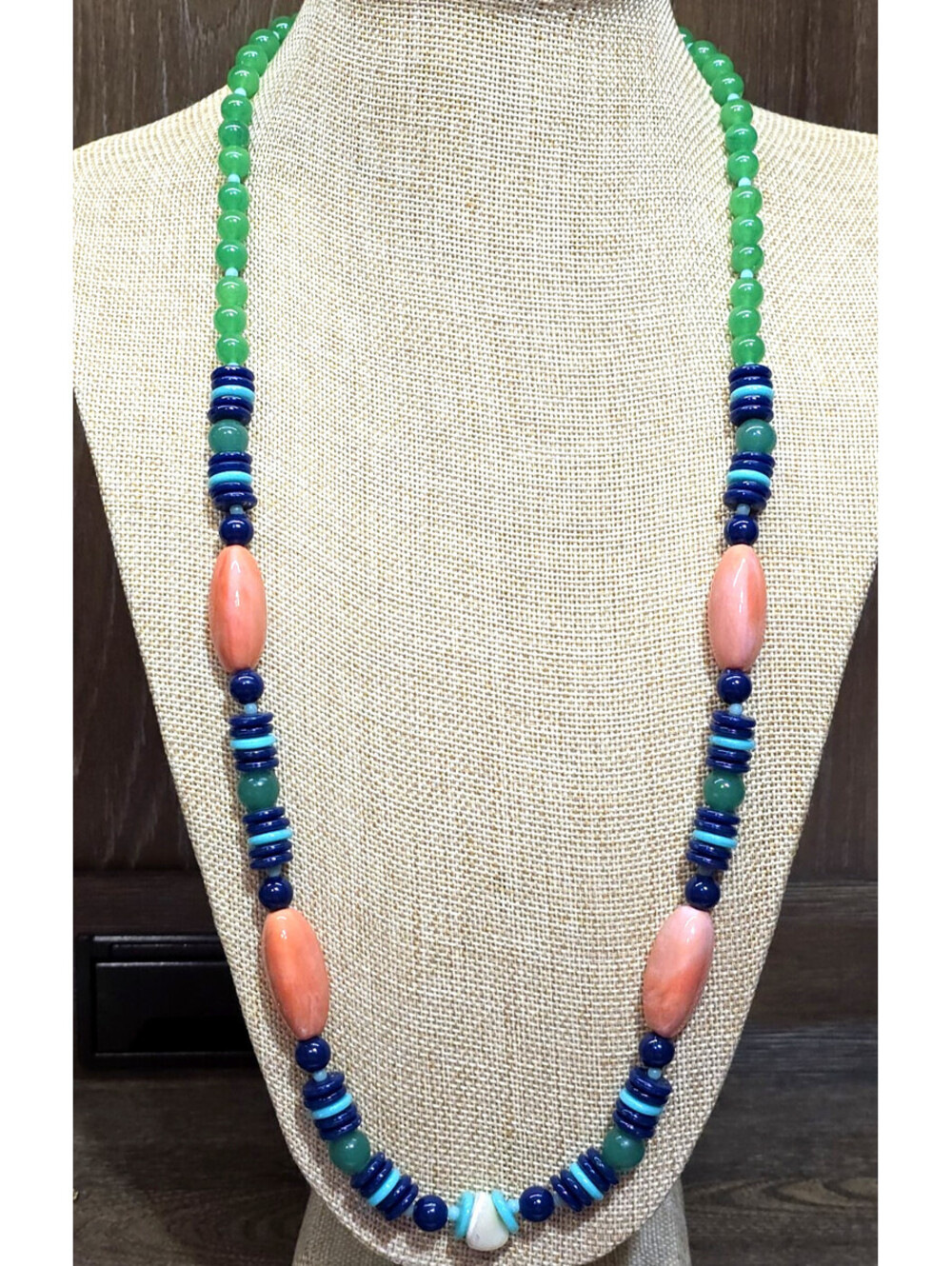 NEW w Tag Vintage Kenneth Lane 30" Lucite Beaded Necklace